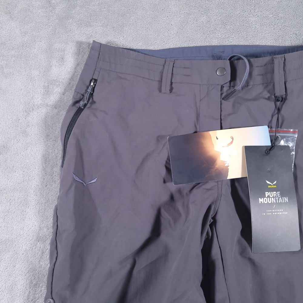Salewa Shorts Womens Small Gray‎ Puez Dry Trekking Hiking Pockets 7" Inseam - Picture 2 of 9